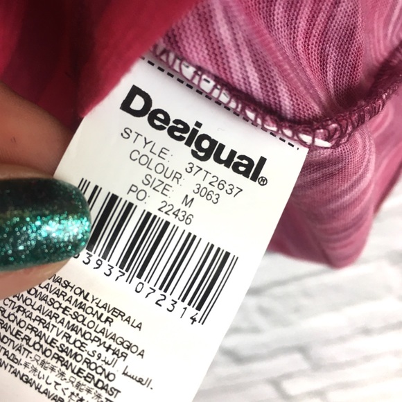 Desigual Keila Long Sleeve Print T-shirt Size M - Picture 5 of 7